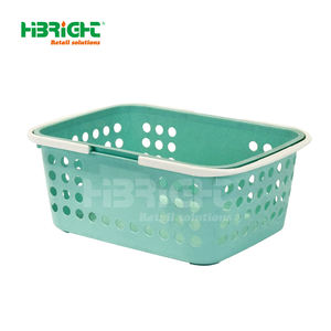 Highbright High Capacity Comfortable Handle Customized Logo Stackable Design <b>Plastic</b> Shopping <b>Basket</b> for Ages 8+ - Product Image 3