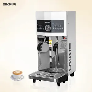 Máquina automática de espuma para café, vaporizador de leite, chá e leite, caldeira de água de cabeça dupla, batedor de leite