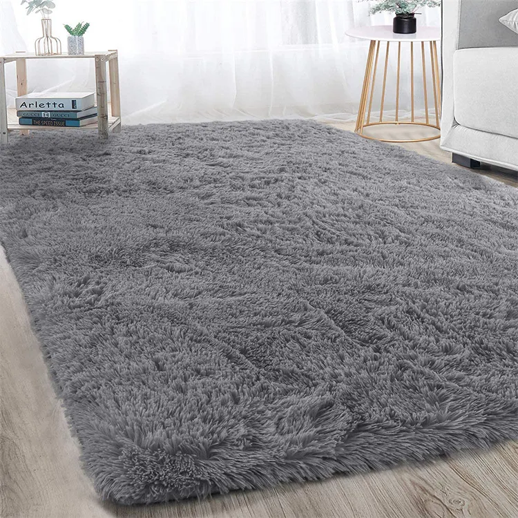 Tapis de maison en peluche, tapis en fourrure bon marché, tapis de salon moderne, tapis Rectangle en Polyester en fausse fourrure, vente en gros