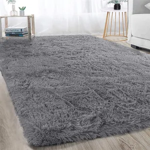 Plush Home Carpet and Rugs Wholesale Cheap Furry Rug Carpet, Modern Living Room Carpets Rugs, Faux Fur Polyester Rectangle