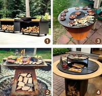 Brasero en acier Corten sur mesure à faible entretien, barbecue et poêle d'extérieur durables en acier Corten pour jardin et cour arrière, vente en gros