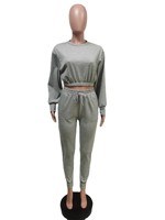 Winter Activewear Thick Womens Jogging 2 Two Piece Crop Top Pants Set for Women Sweat Suit Tracksuits Sweatsuit Fitness Set