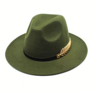 Chapeau Fedora Classique Élégant en Feutre pour Homme, Style Britannique Vintage, à Large Bord Plat, avec Chaîne, pour Femme et Homme, Vente en Gros - Product Image 5