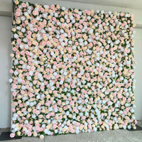 Mur de fleurs artificielles NINI personnalisé 5D 8x8 pieds, toile de fond décorative de fleurs simulées pour la décoration de mariages et de fêtes