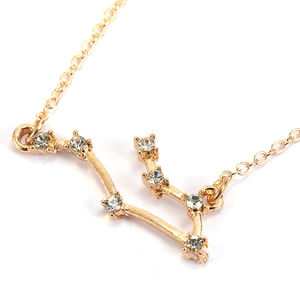 Collier pendentif astrologique HOVANCI Or Lion Balance Bélier, 12 signes du zodiaque, collier en cristal signe du zodiaque pour femmes - Product Image 2