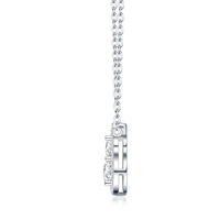 Collier moderne et minimaliste pour femme, style trajet estival, en argent 925, orné de moissanite et de diamants, chaîne O scintillante, inaltérable