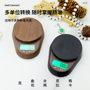 Báscula electrónica portátil con pantalla LCD redonda de 11,6 cm x 8,5 cm para joyería, té, cocina, pesaje, funciona con pilas - Product Image 3