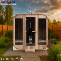 Saunas modernes carrés d'extérieur à chauffage au bois, sauna mobile, maison conteneur en bois massif