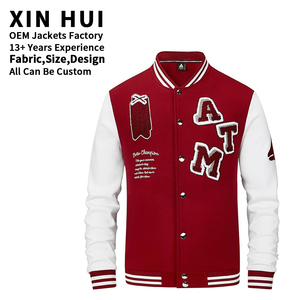 Custom Letterman <b>Jacket</b> Men Streetwear Chenille <b>Patch</b> Varsity <b>Jackets</b> Vintage Unisex College Baseball <b>Jacket</b> with Logo - Product Image 1
