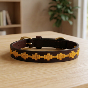 Collier pour chien en cuir de style polo de luxe, fabricant de marques privées de Divine International, Uttar Pradesh, Inde - Product Image 1