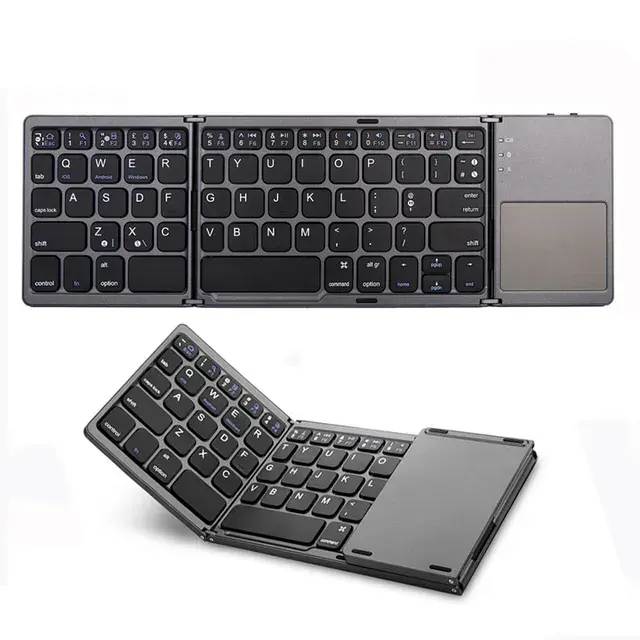 Slim kabellose Bluetooth-Tastatur ultradünne faltbare Tastatur für Touchpad Tablet PC tragbare mini faltbare Tastatur