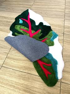 Increíble <span class=keywords><strong>centro</strong></span> <span class=keywords><strong>de</strong></span> <span class=keywords><strong>mesa</strong></span> Alfombra con mechones Manta Alfombra tropical personalizada Sala <span class=keywords><strong>de</strong></span> estar Decorar Planta Hoja Hogar Alfombra con mechones - Product Image 5