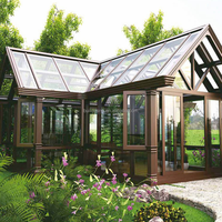Kit de maison en verre et aluminium préfabriqué de conception moderne, pyramide de véranda avec toit en triangle pour cour Installation facile