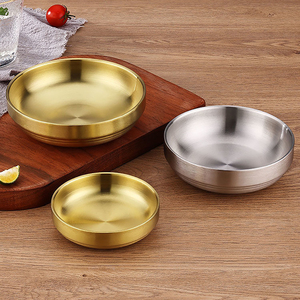 Bandeja para Kimchi de Acero Inoxidable 304, Accesorios Coreanos para Bulgogi, <span class=keywords><strong>Plato</strong></span> para Salsas de Doble Pared, Vajilla Pulida para Restaurante - Product Image 6