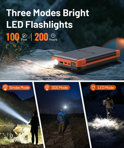 סוללת גיבוי סולארית מתקפלת <span class=keywords><strong>3</strong></span> חלקים, רב מכר, עם טעינה מהירה PD, 4 כבלים, 16000mAh, מטען נייד לחירום - Product Image 4