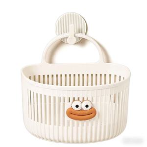 Petit panier suspendu multifonctionnel blanc, bac de rangement mural pour l'organisation de la salle de bain, de la cuisine et de l'entrée - Product Image 4