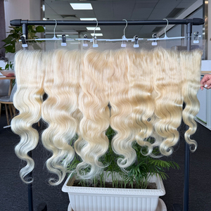 Vente en gros de cheveux humains 100% naturels, ondulés, blond vietnamien 613, avec frontal en dentelle HD 13x6, densité 180%. Bienvenue pour commander. - Product Image 4