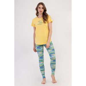 Ensemble chemisier à col rond et manches courtes pour femme et jupe longue avec bas de pyjama à revers ovales en Lyocell Supreme - Product Image 4