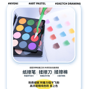 NYONI-N2831 Pastelli Professionali in Polvere di Carboncino per Disegno Artistico, 12 Colori - Product Image 6