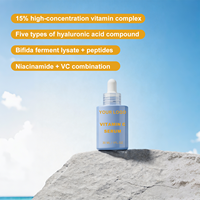 Sérum Vitamine C & E Acide Hyaluronique Niacinamide Collagène Hydratation Profonde Fixe l'Hydratation Éclaircit Raffermit Barrière Cutanée Visage 30ml OEM