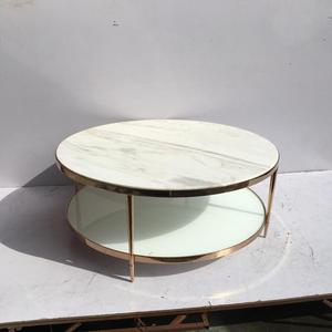 Originalité En Métal Cadre Table de Table En Marbre Ronde En Laiton Or Table Basse - Product Image 2