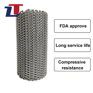 Gıda Sınıfı Tel Örgülü Metal Bant Paslanmaz Çelik Spiral Soğutma Konveyör Bandı - Product Image 2