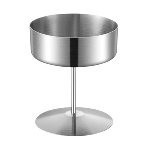 Stainless Steel Yogurt Bowl 401-500ml Wide Mouth Stemmed Dessert <b>Cup</b> For Party <b>Cold</b> Drink Juice - Product Image 1