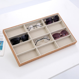 DS3790 Caja Organizadora de Exhibición de Joyas, Bandeja de Terciopelo, Organizador de Gafas para Hombre y <span class=keywords><strong>Mujer</strong></span>, Bandeja Organizadora de Gafas de Sol - Product Image 4