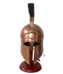 Siyah tüy antik zırh kask ile ortaçağ yunan Spartan Corinthian kask Cosplay kask ev ve ofis dekor