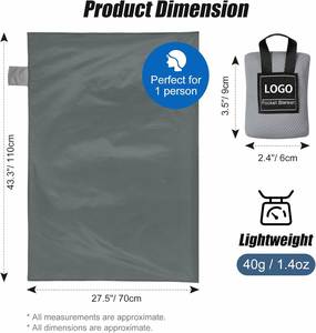 Ultralight Pocket Blanket Beach Blanket, Waterproof Nylon Sand Free Picnic Mat, Compact Hiking Camping Ground <b>Tarp</b> - Product Image 2