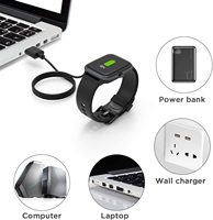 Câble de charge USB magnétique plaqué or portable avec blindage tressé et gaine en PVC pour montre connectée série ID205L/U/S