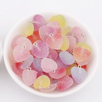 Breloques en résine pour bijoux, style gelée ombrée sucrée, motifs mignons cœur, étoile, ours, beignet, pour la fabrication de bijoux, breloques en résine