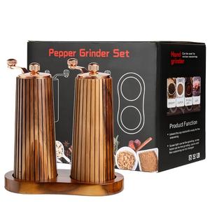 Moulin à poivre et salière en <span class=keywords><strong>bois</strong></span> d'acacia durable et écologique à manivelle, moulin à épices en <span class=keywords><strong>bois</strong></span> massif pour la cuisine occidentale - Product Image 6