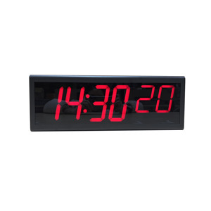 Kırmızı LED Elektronik Senkronize PoE NTP Saati, Metal Gövde, Siyah Arka Plan - Product Image 1