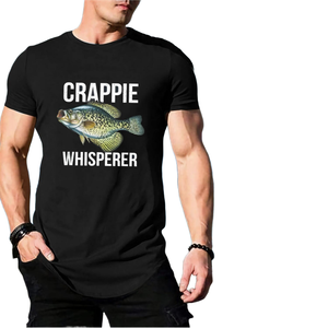 Men's Crappie Whisperer <b>Fishing</b> T-Shirt-100% Cotton Knitted Casual Print Funny <b>Gift</b> for Anglers & Bass Lovers - Product Image 1