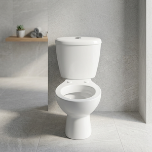 Inodoro de cerámica de dos piezas con cisterna y asiento de plástico, juego completo de WC con accesorios LLC - Product Image 2