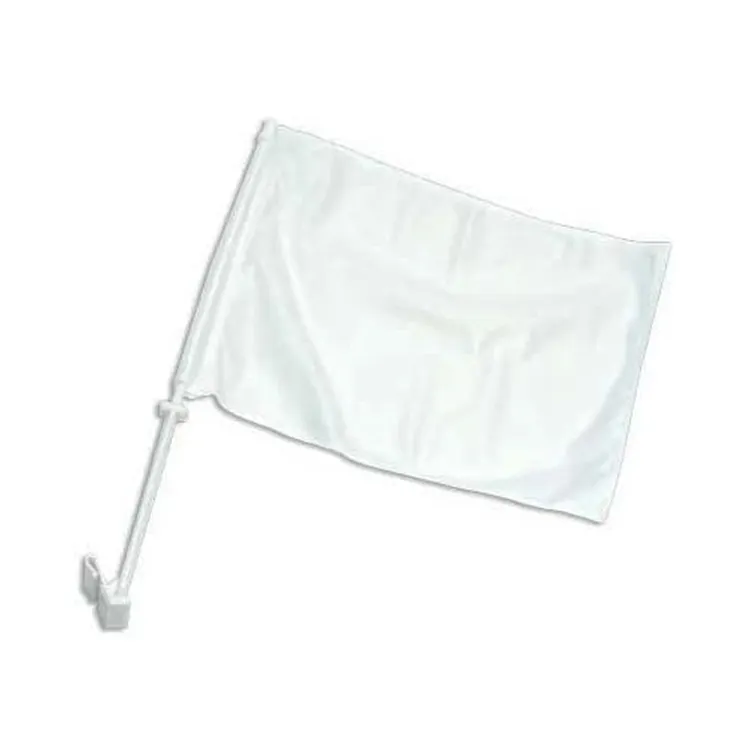 Мини-Индивидуальный полиэстер DIY белый флаг окна автомобиля с полюсом, сублимация на заказ, пустой