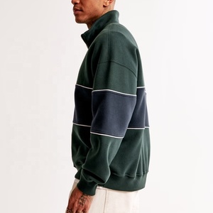 Felpe con Cappuccio e Mezza Zip per Uomo in Cotone 100% con Ricamo 3D Personalizzato OEM, Produttore di Felpe <span class=keywords><strong>Vintage</strong></span> <span class=keywords><strong>Oversize</strong></span> in Pile per Uomo - Product Image 3