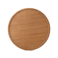 Traditionele Aangepaste Donkere Kleur Ronde Voedsel Fruit Dienblad Bamboe Rolplaten Voor Keukengerei & Restaurant