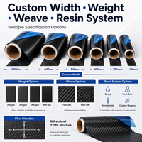 Tissu préimprégné en fibre de carbone 3K 200G, sergé bidirectionnel, en rouleau, avec film de protection et système de résine personnalisé pour le lamination