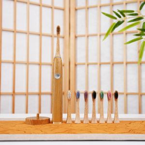 <span class=keywords><strong>Brosse</strong></span> à dents électrique V8 Sonic, autonomie de 320 jours, blanchiment des dents intelligent, logo personnalisé, grain de <span class=keywords><strong>bois</strong></span>, 5 modes, charge micro USB - Product Image 1