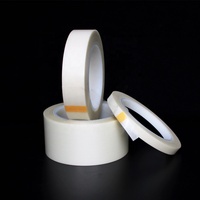 Ruban adhésif double face en tissu de verre en fibre de verre résistant à la chaleur et aux flammes, sans résidu, colle en silicone
