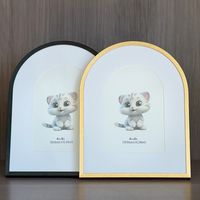 Marco de Fotos Artístico de Aluminio Fino en Forma de Arco de 10 mm, Resistente y Ligero, con Soporte de Pared para Exhibición de Obras de Arte