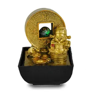 דתי מזכרות קריסטל פנג שואי כדור מזרקת מים מקורה עיצוב הבית שרף בודהיזם מיני מזרקת TQX9193802