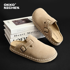 OKKO 2025 Sandalias de Plataforma con Suela Suave de Piel de Oveja y Entresuela de <span class=keywords><strong>EVA</strong></span> para Hombre y <span class=keywords><strong>Mujer</strong></span>, Nuevas, Modernas, Versátiles, Casuales, para Exteriores, Punta Cerrada - Product Image 2