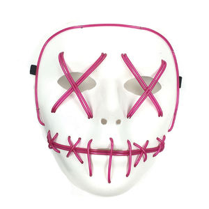 Venta caliente máscara de Halloween LED máscara brillante Negro V palabra con sangre horror pieza facial - Product Image 2