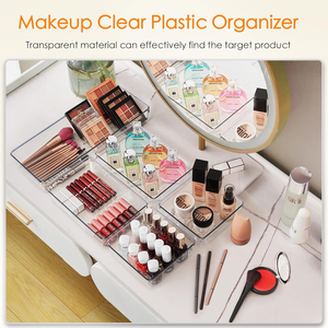 منظم درج مكتبي أدراج تخزين من الأكريليك منظم درج شفاف - Product Image 4