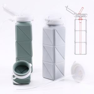 Factory <b>Travel</b> Portable 620ml Silicone Folding Cup with logo Water Cup BPA Free Silicone Camping Hiking Water <b>Bottle</b> 21 oz - Product Image 2