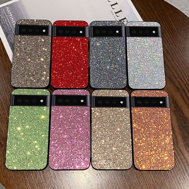 Shimmering Grid Design Glitter Shockproof Phone Case for Google Pixel 11 Pro 10A 9 Pro XL