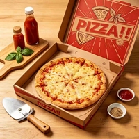 Caja de Cartón Kraft Personalizable para Pizza de 6, 8, 10, 14, 16 y 18 Pulgadas, con Ventilación y Superficie Resistente al Aceite, para Entrega de Pizza a Domicilio